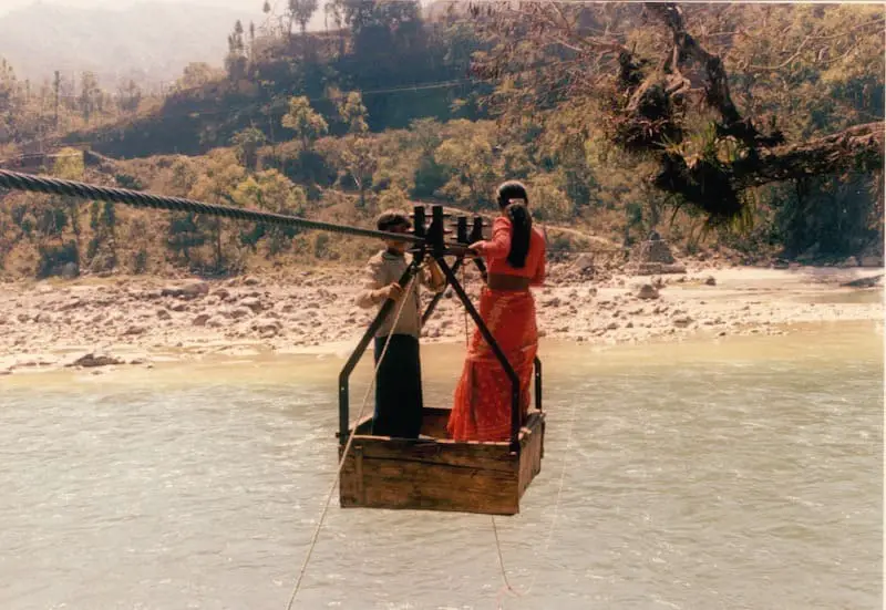 Old aerial ropeway in Nepal