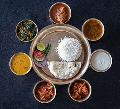 A staple traditional dish in Nepal, Dhal Bhat 