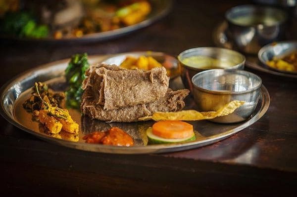 Traditional food in villages in Nepal - Dhido