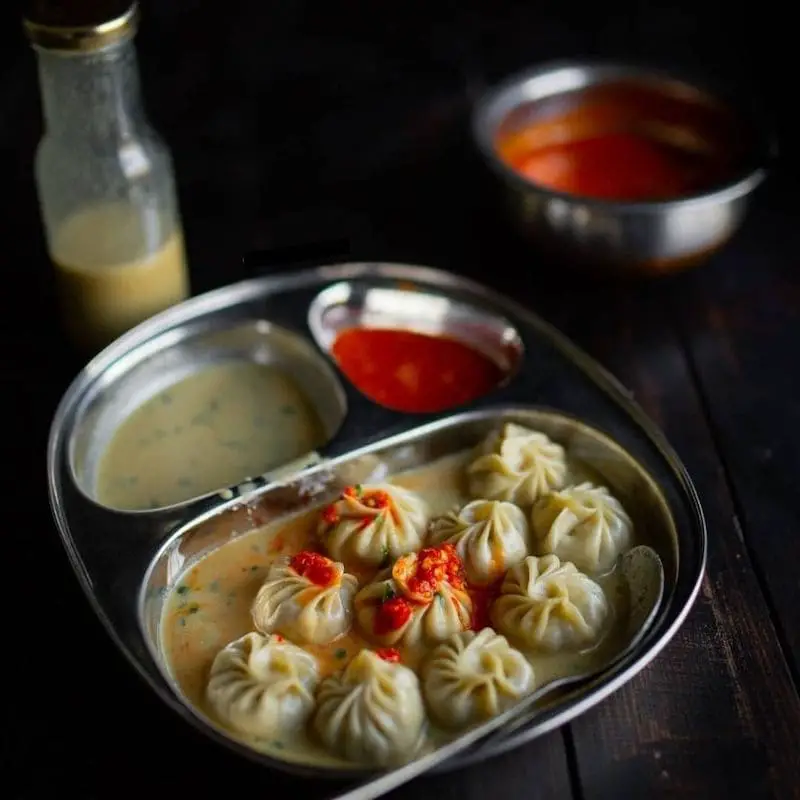 Plate of Momos in Nepal