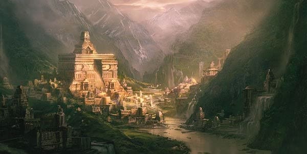 Photo of the mythic land of Shambala in the Himalayas 