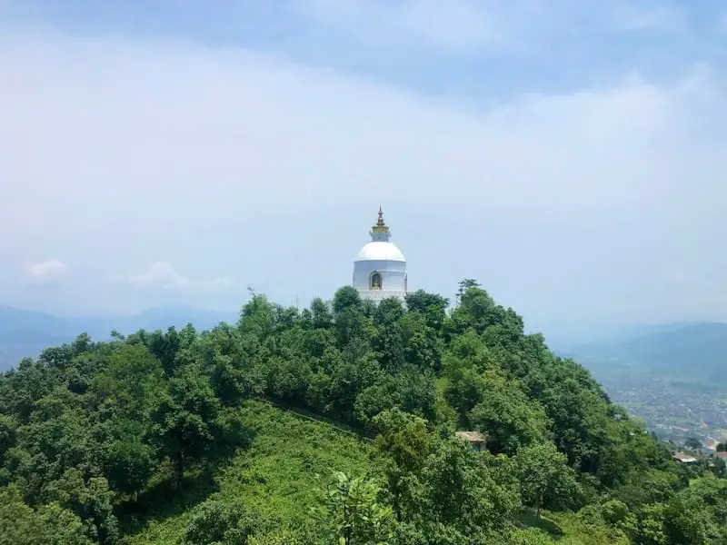 Backside view of Peace Pagoda