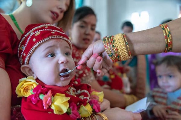 rice feeding ceremony in Nepal for children