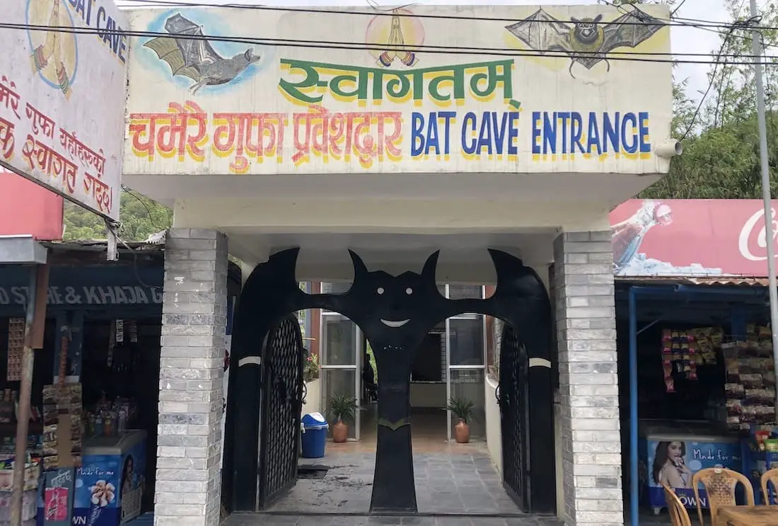 Bat cave in Pokhara entrance gate