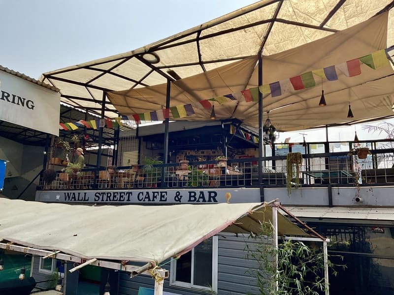 Wall street cafe in pokhara, Cafe seating, Rock climbing in pokhara