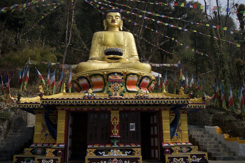 Buddha statue at Pema Dechenling Monastery in Pokhara
