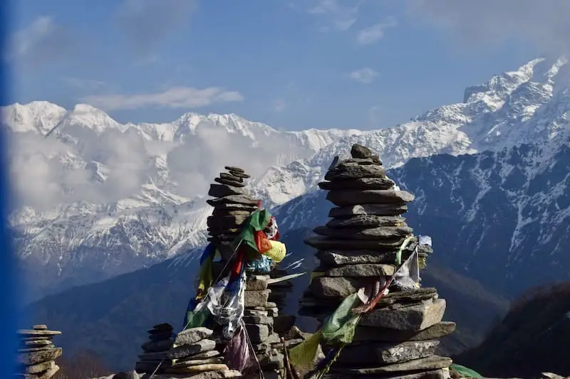 Stacked stones at Korchon Danda, Khumai Danda, Khumai Danda Trek