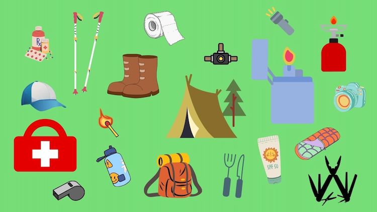 Backpacking Checklist, items to bring while backpacking, hiking, trekking