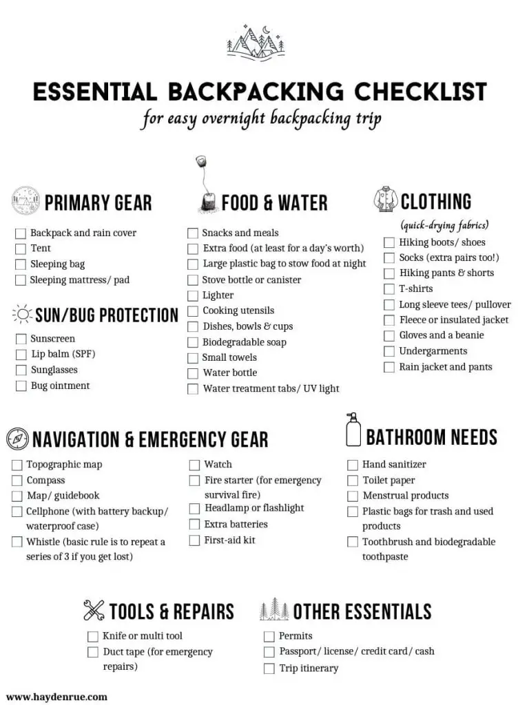 Backpacking Checklist: Ultimate Guide for Hiking and Trekking