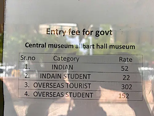 Entry Fees in Albert Hall Museum, Albert Hall Museum Single Entry Ticket