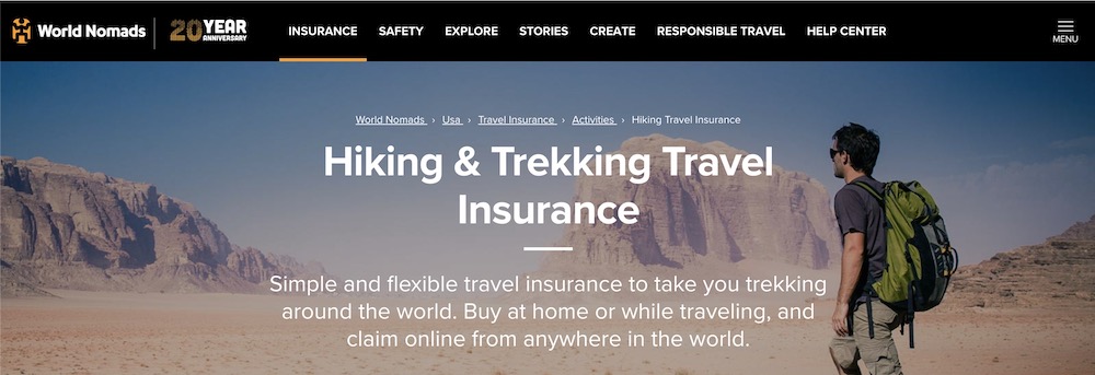 World Nomads insurance home page and review