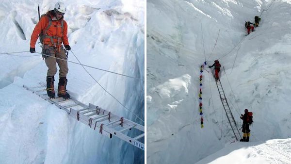 Difficult and technical routes on Everest