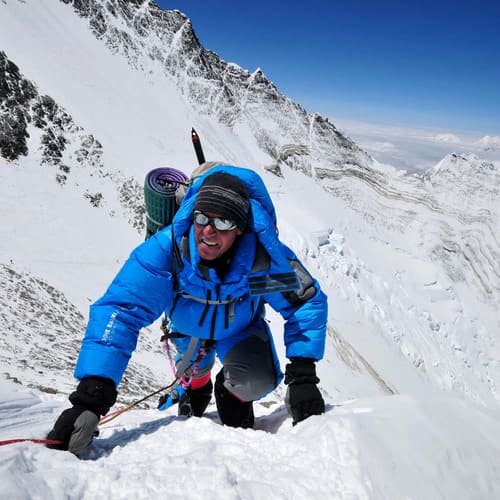 Ed Viesturs climbing mountains