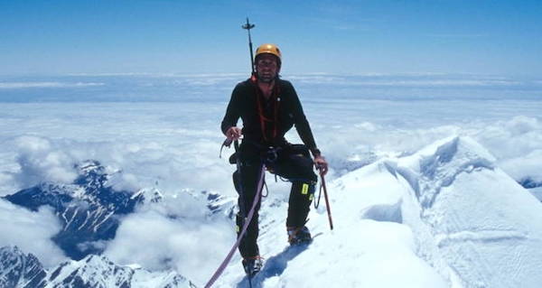 Erik Weihenmayer on summit of mountain
