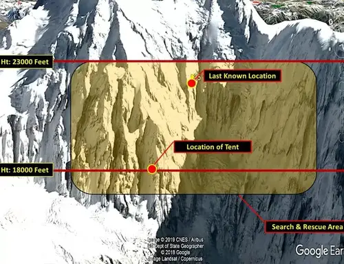 Image showing last location of Tom Ballard