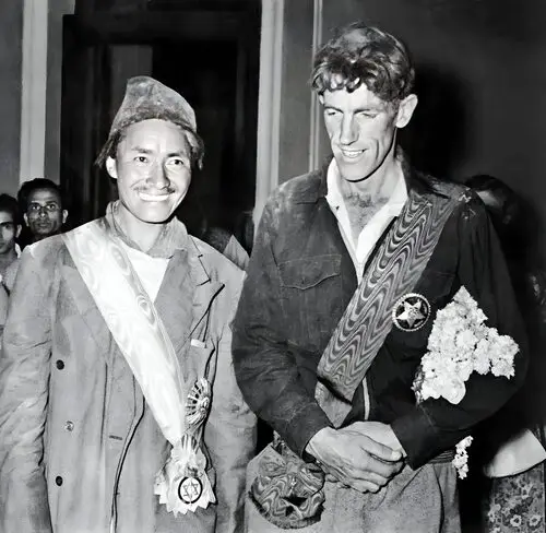 Tenzing Norgay and Edmund Hillary in Kathmandu