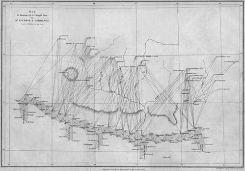 1858 triangulation of Mount Everest