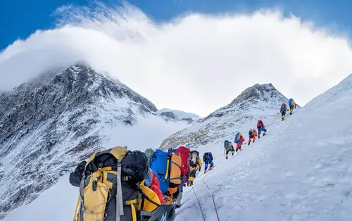 Climbers on Mount Everest