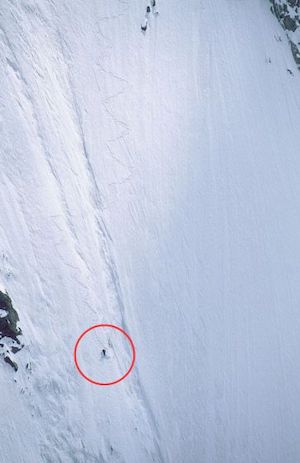 Marco Siffredi Snowboarding on Nant Blanc Aiguille Verre