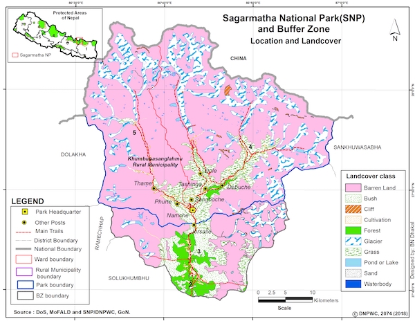 Sagarmatha National Park Map