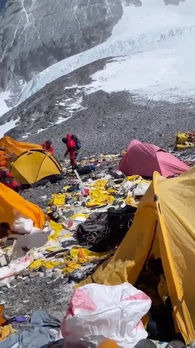 Trash at Everest Camp