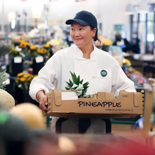 Lhakpa at a supermarket in the US