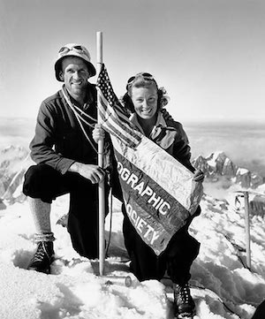 Washburn and his wife Barbara on Mt. Bertha, Alaska